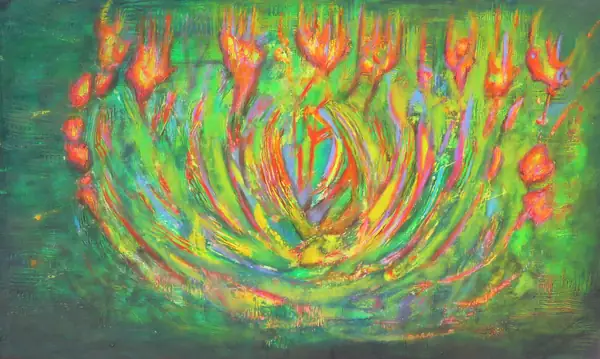 Abstract painting by Alain Trocher, N° 8