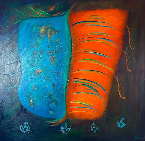 Abstract painting by Alain Trocher, N° 21